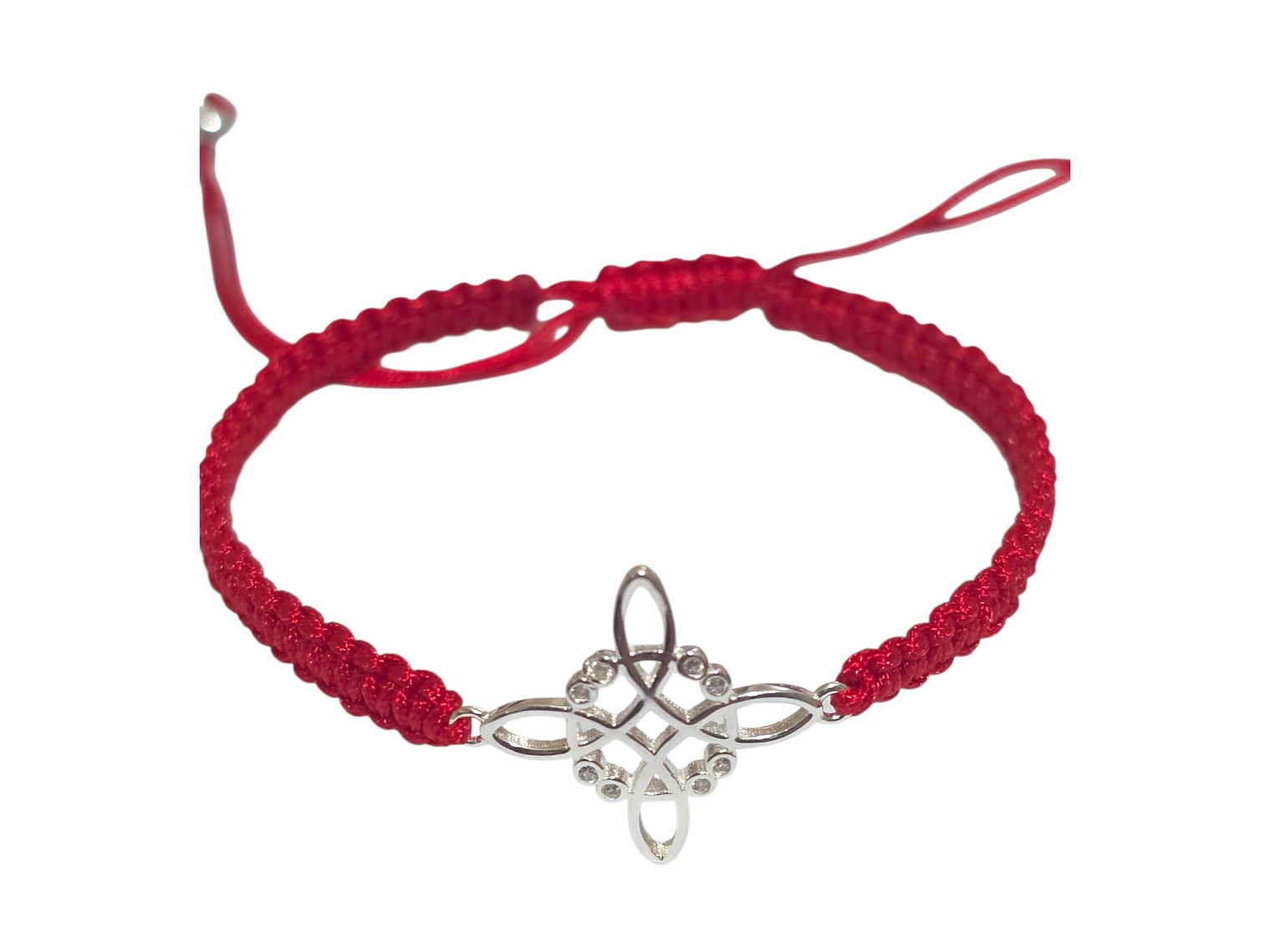 Pulsera Plata 925 Nudo de Bruja Hilo Rojo Circones Trenzado 2