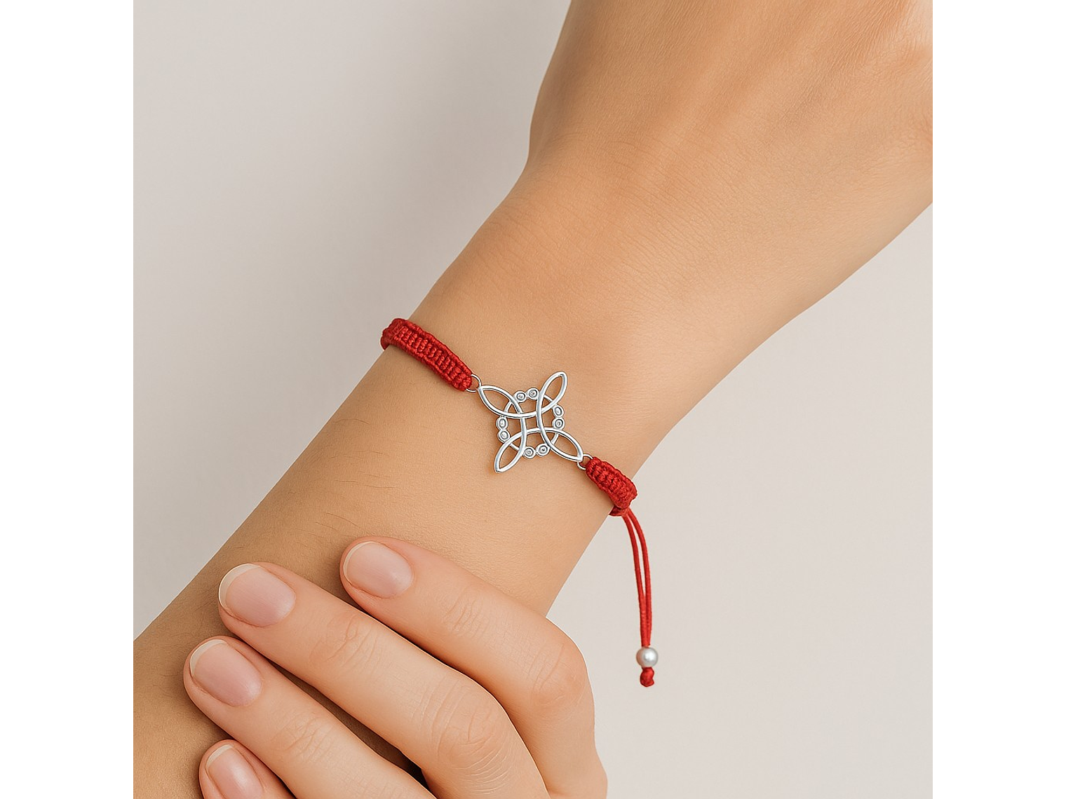 Pulsera Plata 925 Nudo de Bruja Hilo Rojo Circones Trenzado 4