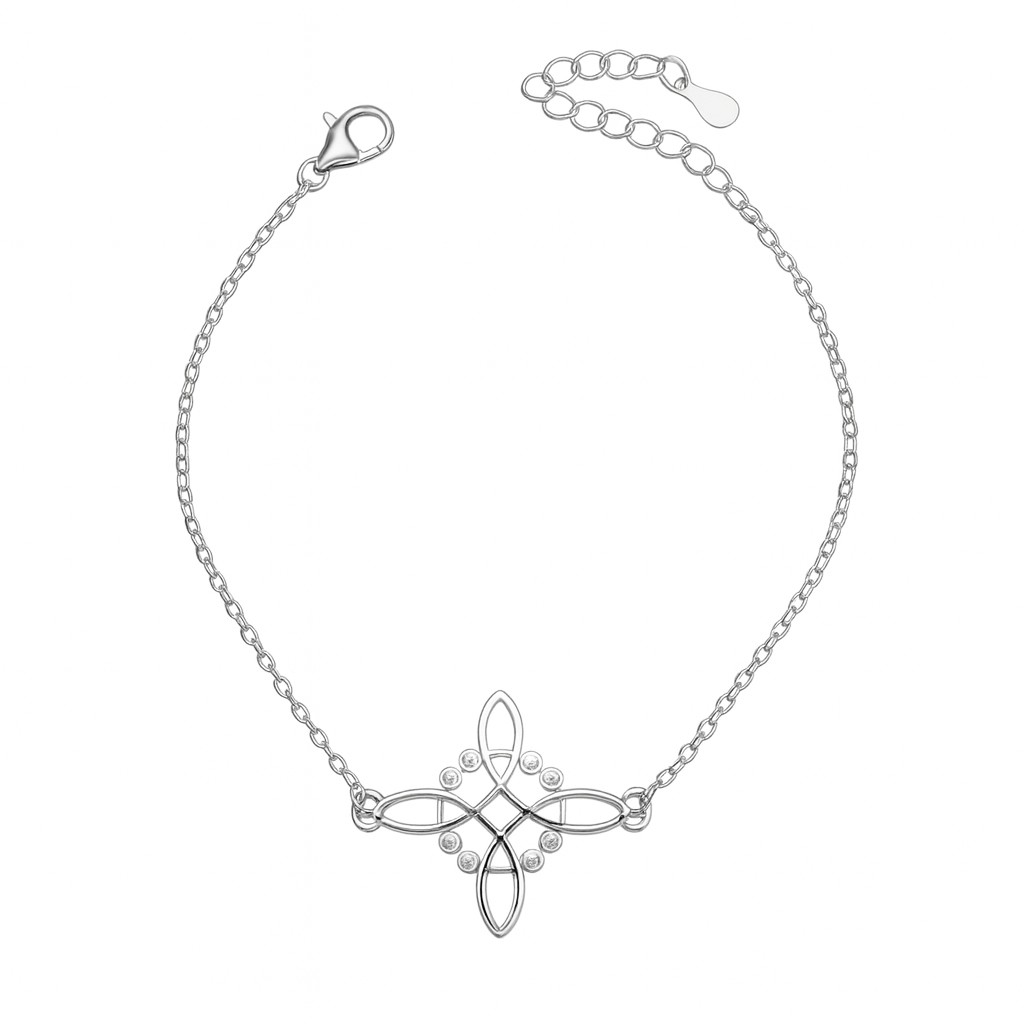 DAOCHONG Pulsera De Plata De Ley 925 Con Cruz Para Mujer
