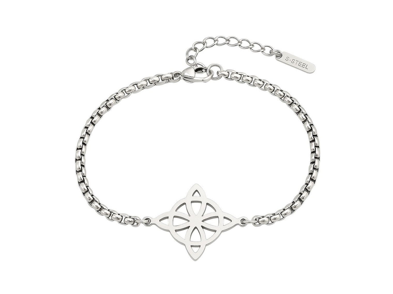 Pulsera Nudo de Bruja Celta Plateada Acero MD1125 1