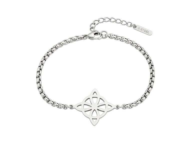 Pulsera Nudo de Bruja Celta Plateada Acero MD1125 1