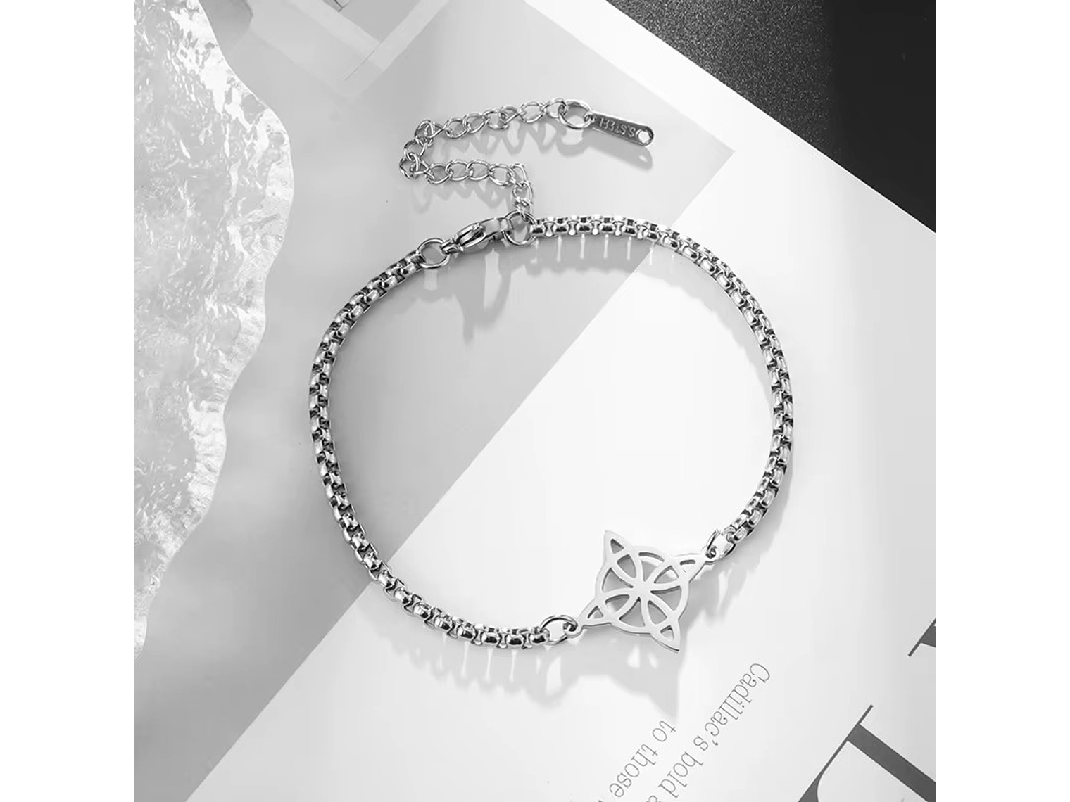 Pulsera Nudo de Bruja Celta Plateada Acero MD1125 2