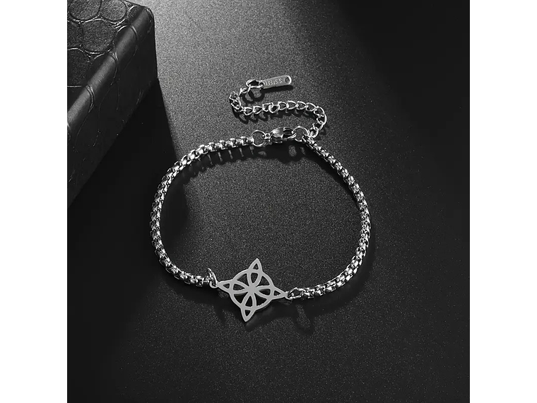Pulsera Nudo de Bruja Celta Plateada Acero MD1125 6