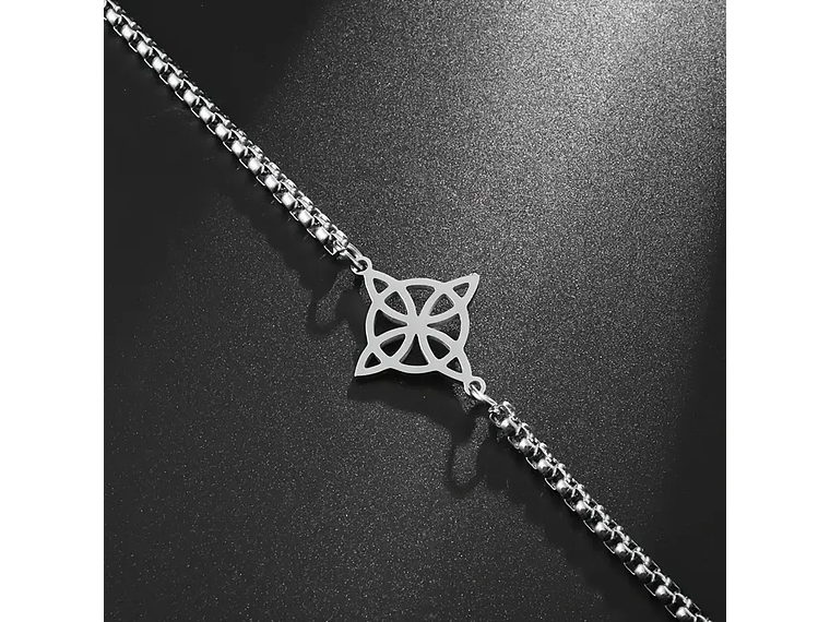 Pulsera Nudo de Bruja Celta Plateada Acero MD1125 7
