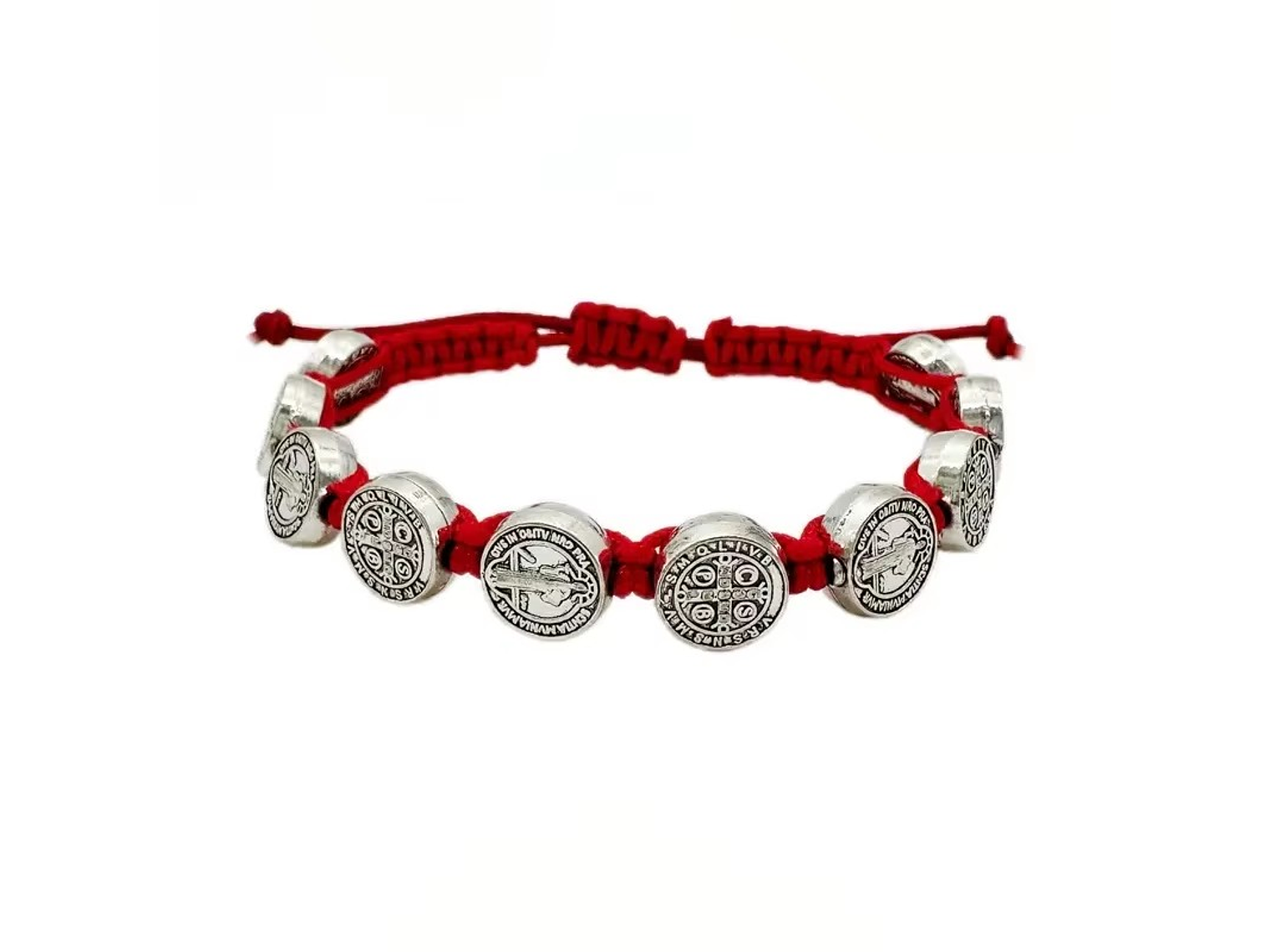 Pulsera Hilo Rojo San Benito Protector 10 Medallas MD1127 2