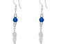 Aros Plata 925 Pluma y Cristal Azul Colgante - Miniatura 1