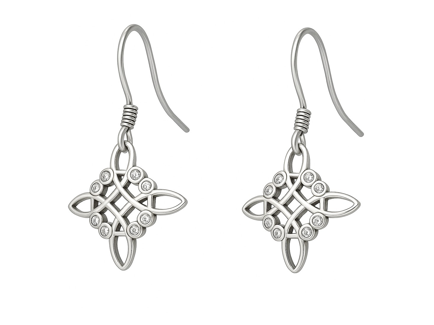 Aros Plata 925 Nudo de Bruja Celta y Circones 1