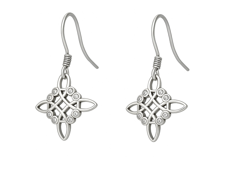 Aros Plata 925 Nudo de Bruja Celta y Circones 1