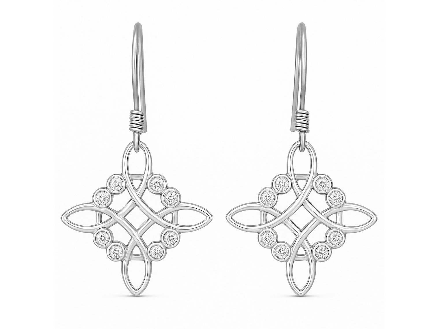 Aros Plata 925 Nudo de Bruja Celta y Circones 3