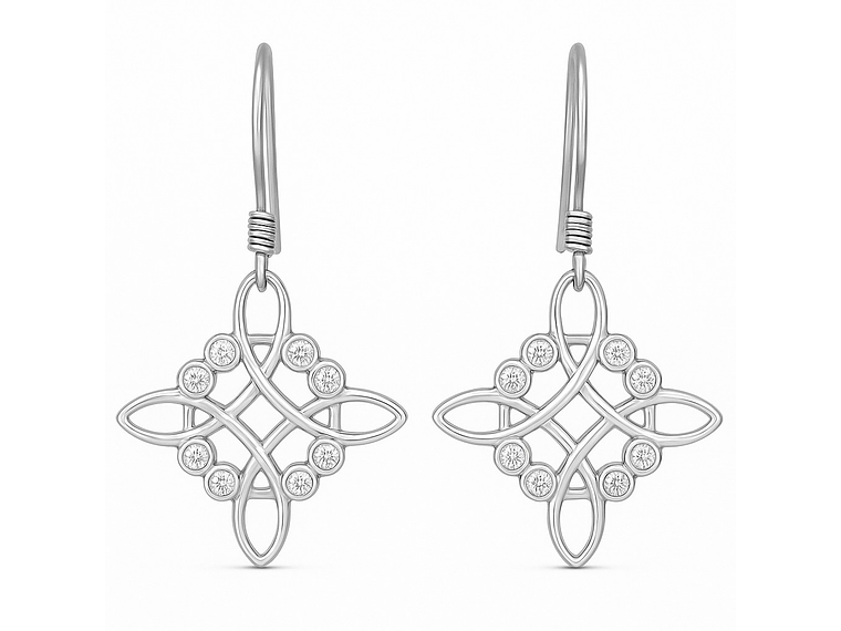 Aros Plata 925 Nudo de Bruja Celta y Circones 3