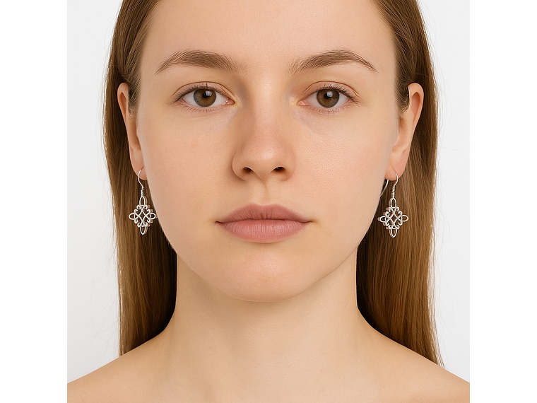 Aros Plata 925 Nudo de Bruja Celta y Circones 5