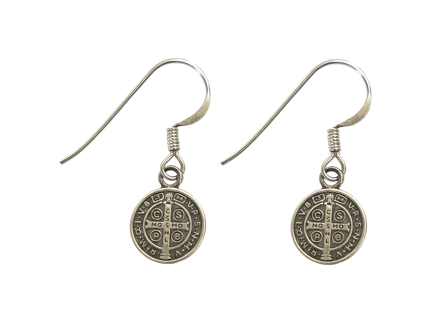 Aros Plata 925 Colgante San Benito Protector Medalla 6