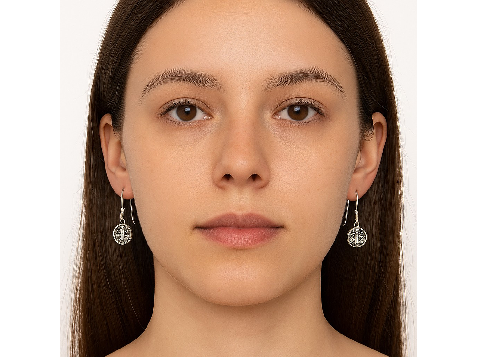 Aros Plata 925 Colgante San Benito Protector Medalla 8