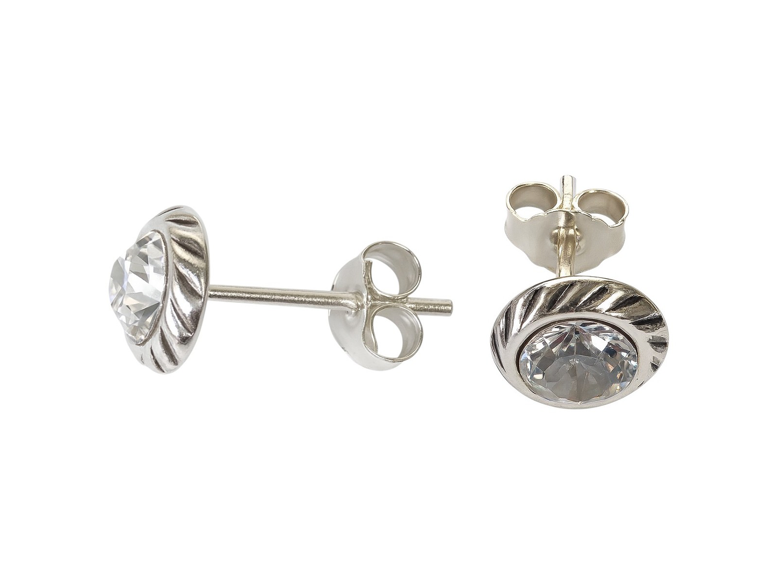 Aros Plata 925 Apegados Cristal Austriaco 7mm 1