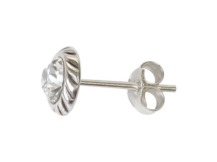 Aros Plata 925 Apegados Cristal Austriaco 7mm 2