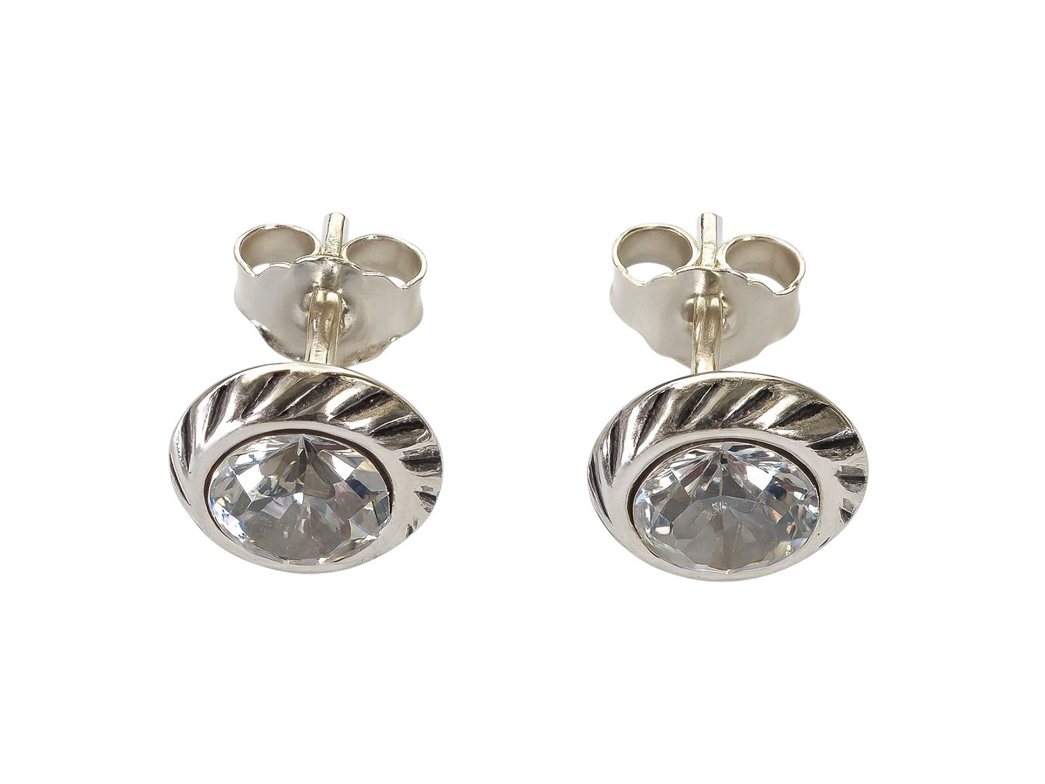 Aros Plata 925 Apegados Cristal Austriaco 7mm 3