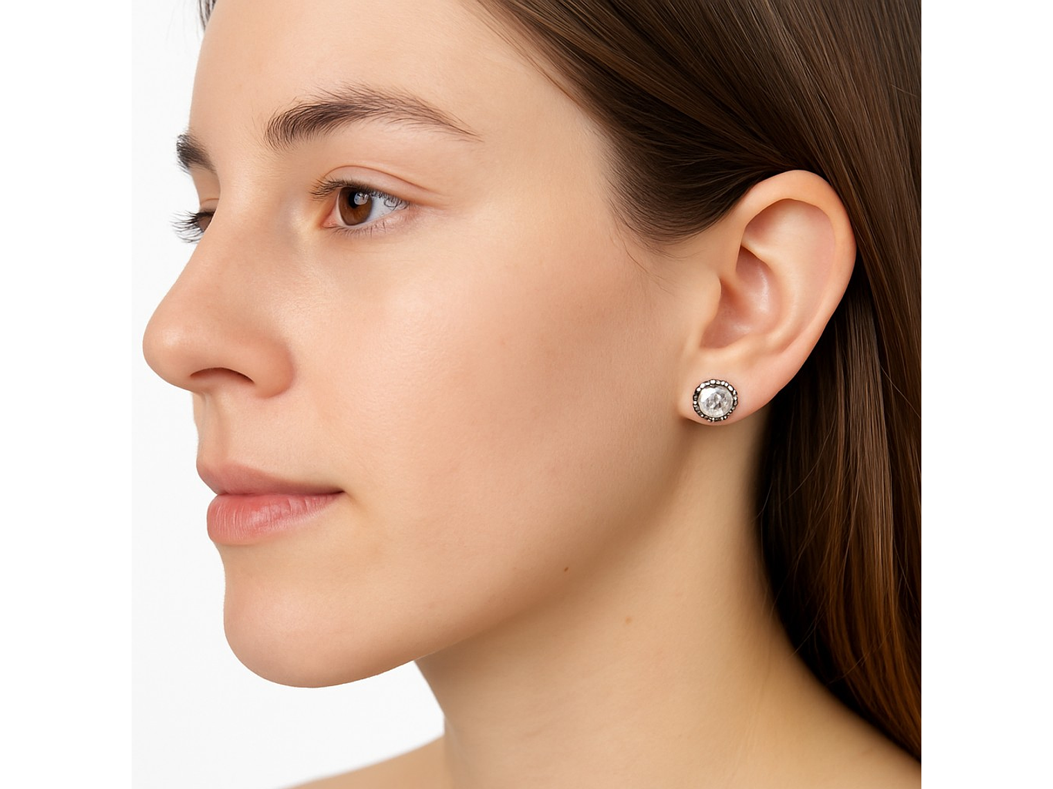 Aros Plata 925 Apegados Cristal Austriaco 7mm 5