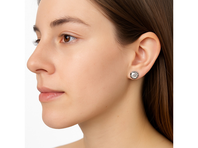 Aros Plata 925 Apegados Cristal Austriaco 7mm 5