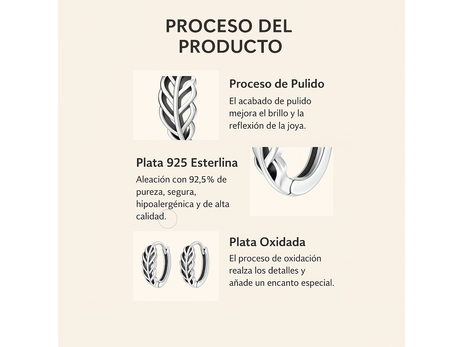 Aros Plata 925 Argollas Huggie Hojas de Otoño 12mm 5