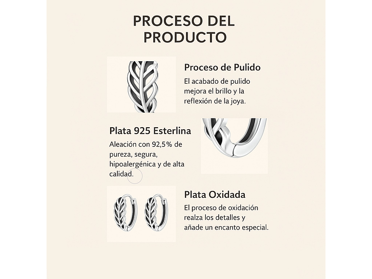 Aros Plata 925 Argollas Huggie Hojas de Otoño 12mm 5