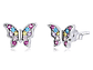 Aros Plata 925 Mini Mariposa Multicolor - Miniatura 1
