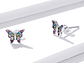 Aros Plata 925 Mini Mariposa Multicolor - Miniatura 2