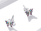 Aros Plata 925 Mini Mariposa Multicolor - Miniatura 3