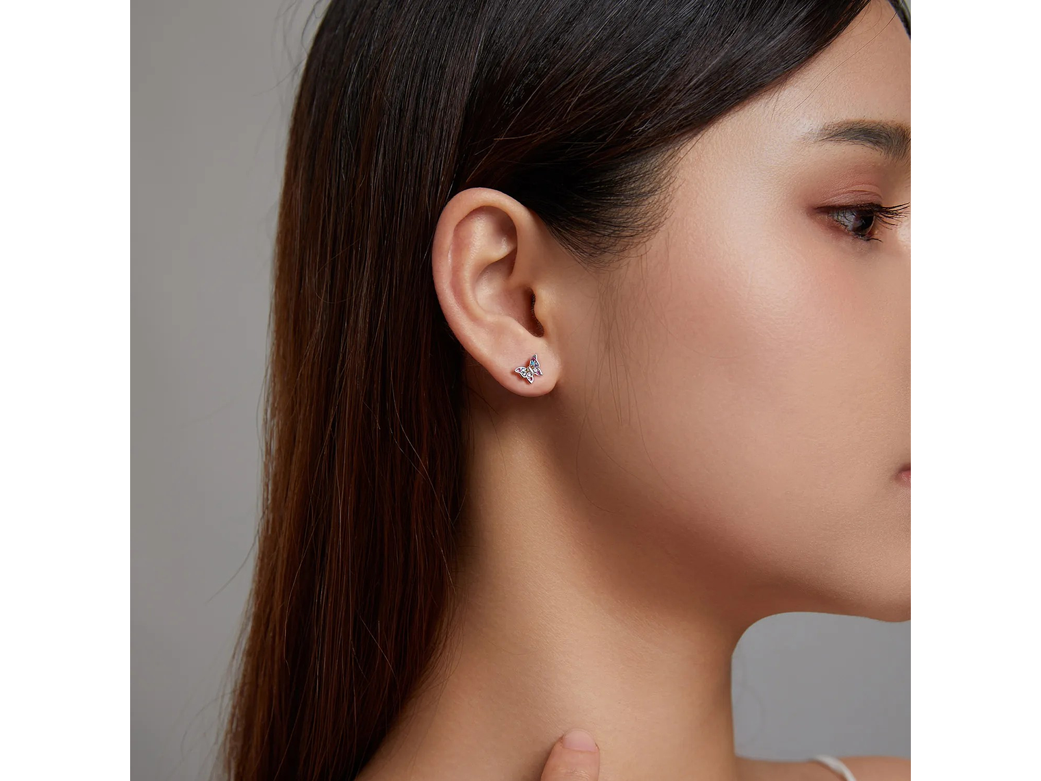 Aros Plata 925 Mini Mariposa Multicolor 5