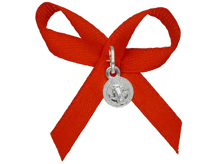 Medalla Plata 925 San Benito Bebe Cinta Roja 3