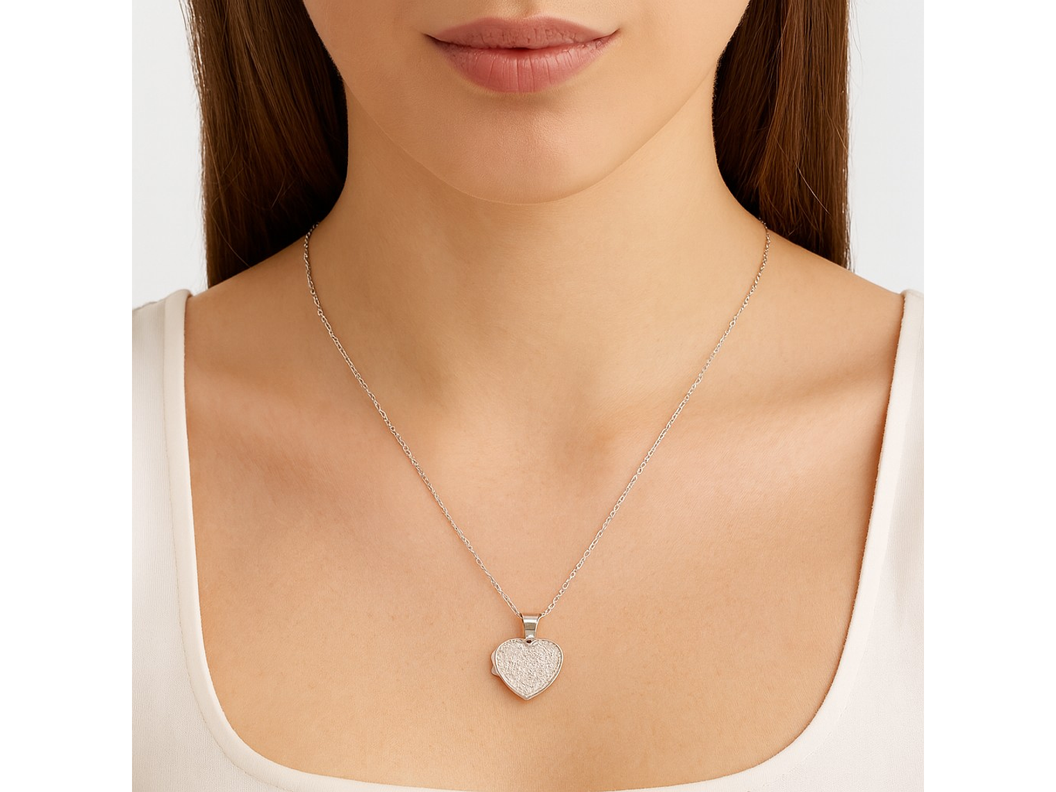 Collar Relicario Plata 925 Corazón Con Circones 5