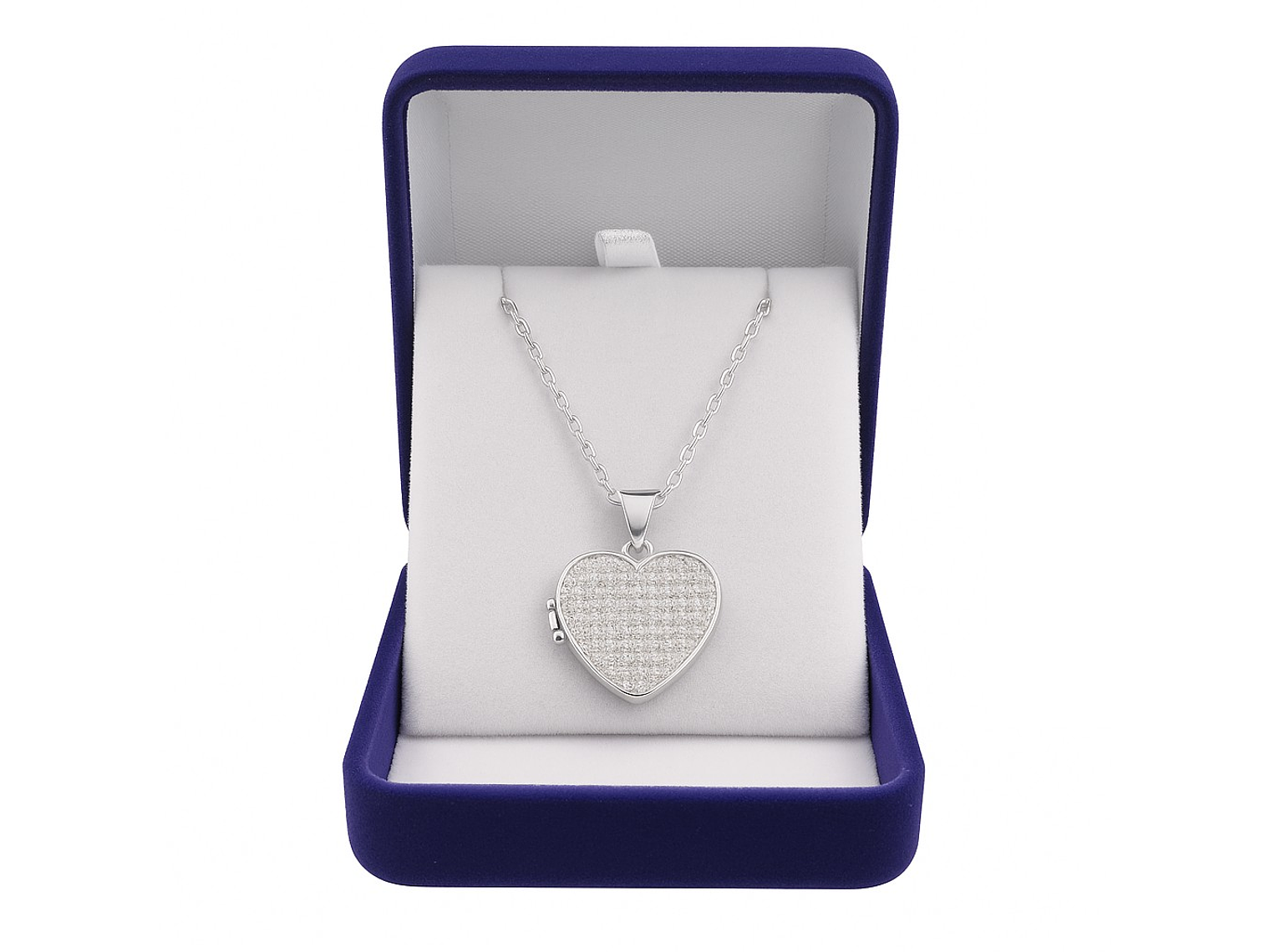 Collar Relicario Plata 925 Corazón Con Circones 6