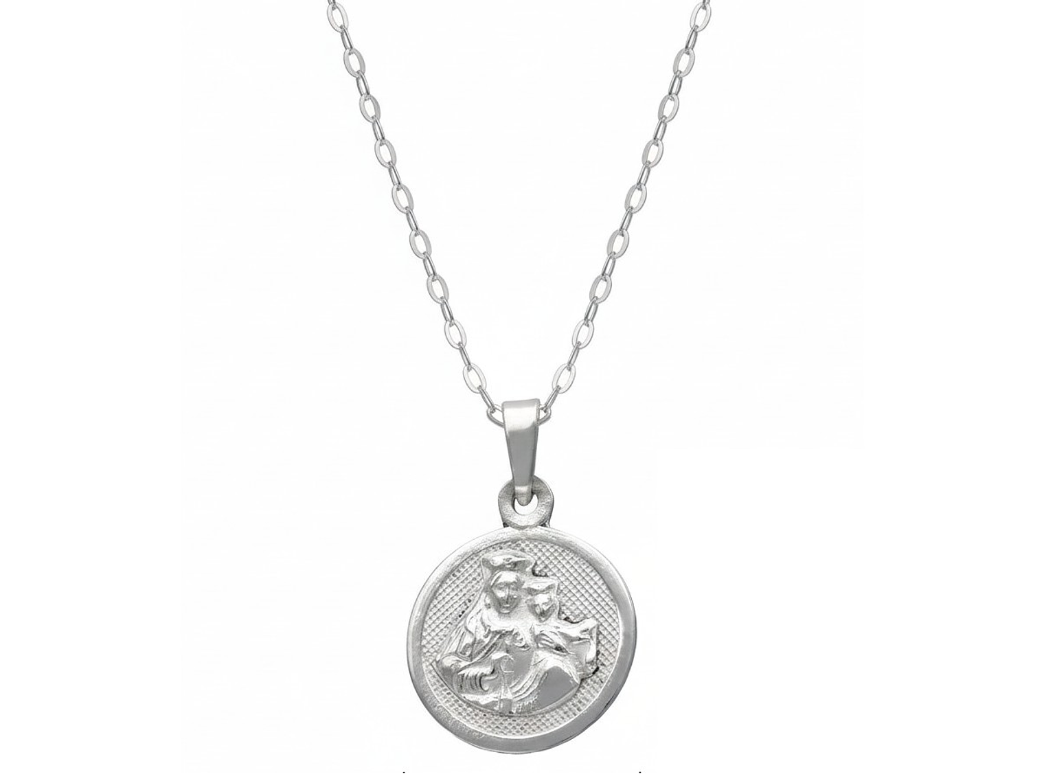 Collar Medalla Plata 925 Virgen Del Carmen Milagrosa 1