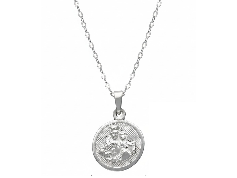 Collar Medalla Plata 925 Virgen Del Carmen Milagrosa 1