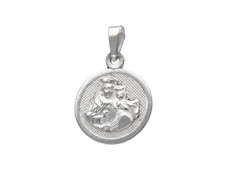 Collar Medalla Plata 925 Virgen Del Carmen Milagrosa 3