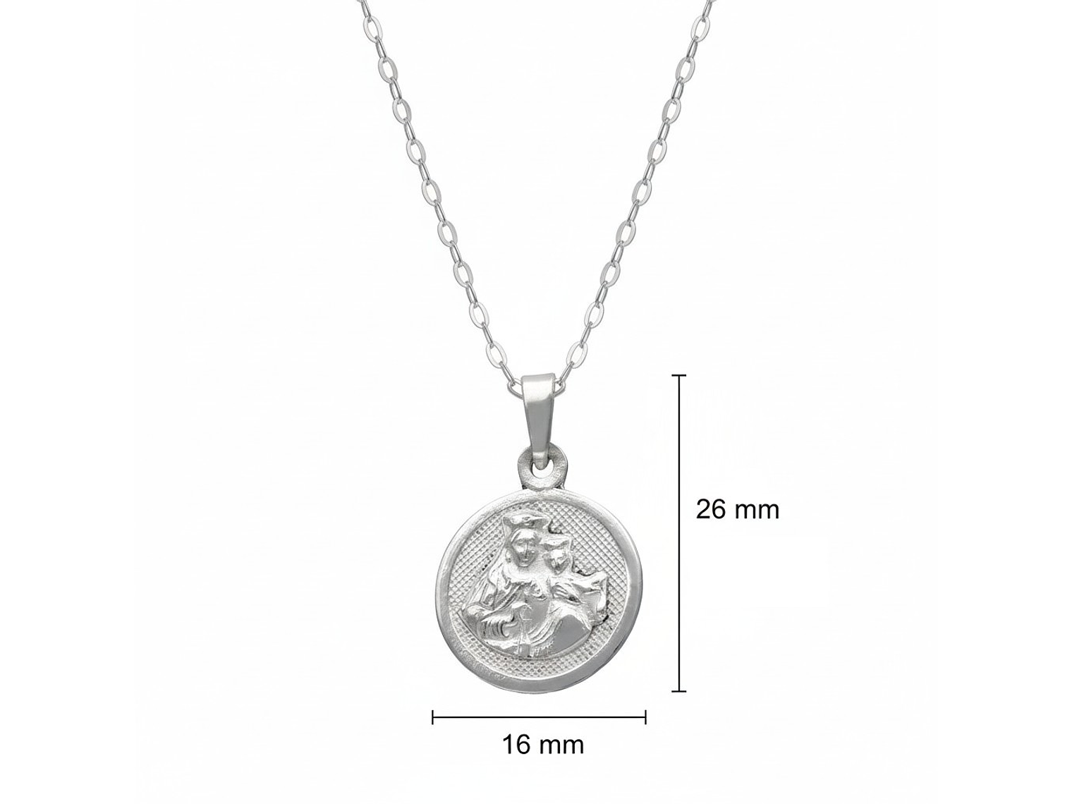 Collar Medalla Plata 925 Virgen Del Carmen Milagrosa 4