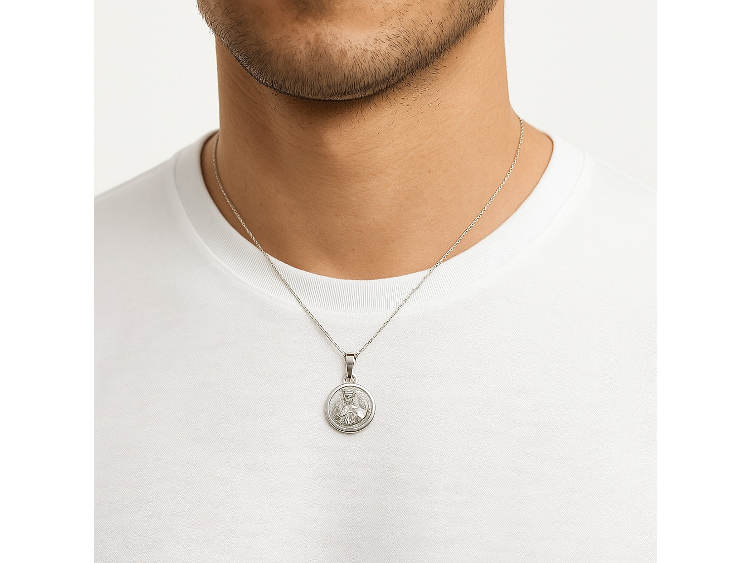 Collar Medalla Plata 925 Virgen Del Carmen Milagrosa 7