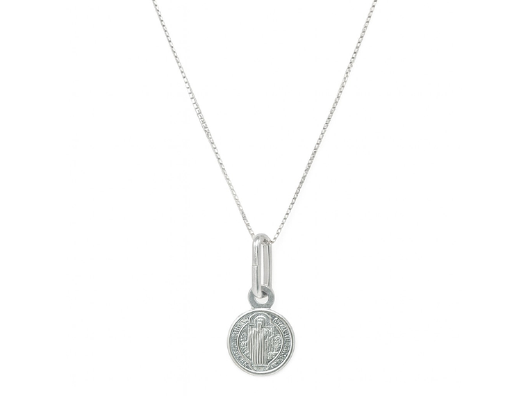 Collar Medalla Plata 925 San Benito Protector Niños 1