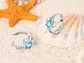 Aros Plata 925 Tortuga Marina Cristal Celeste - Miniatura 6