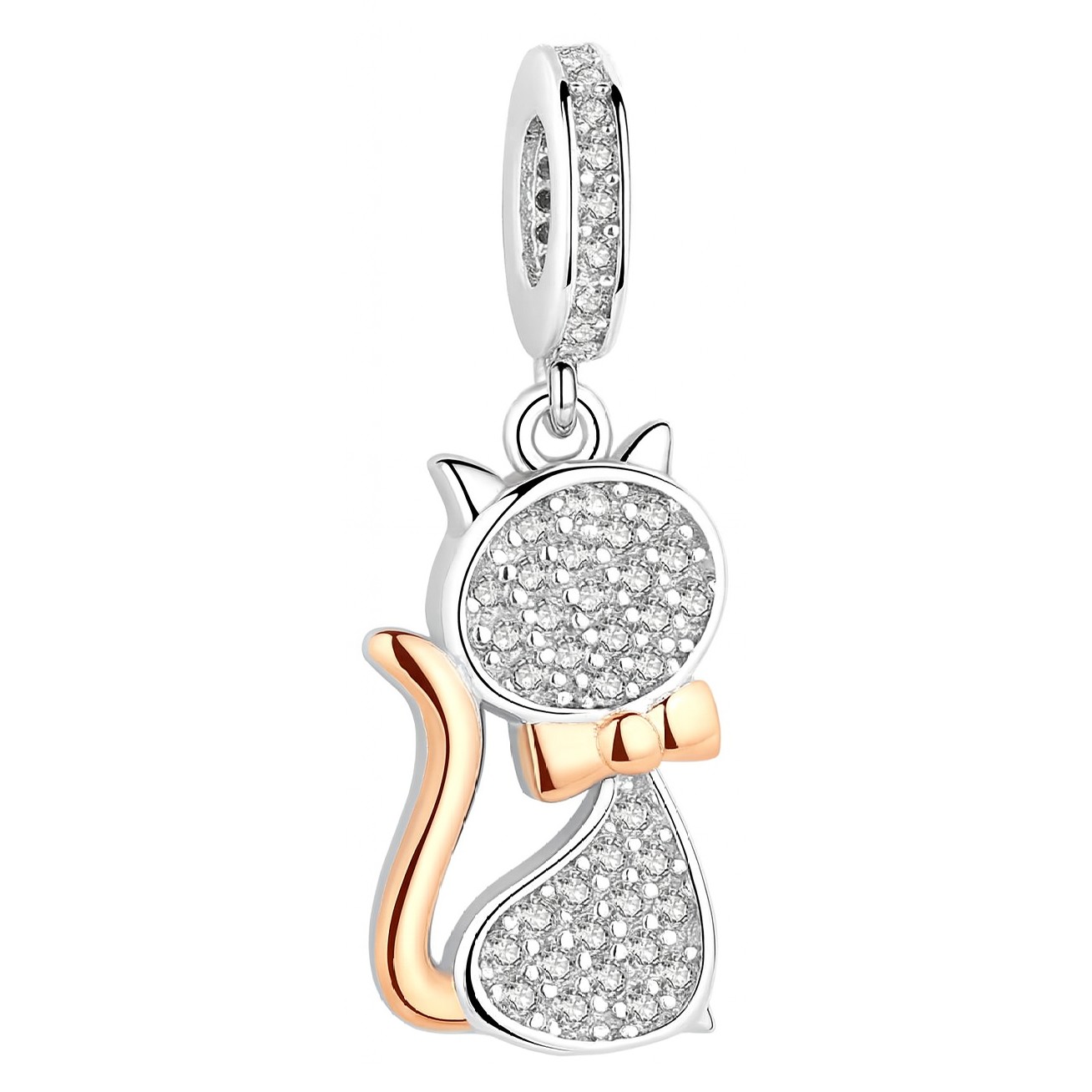Charm Dije Plata 925 Gato Circones
