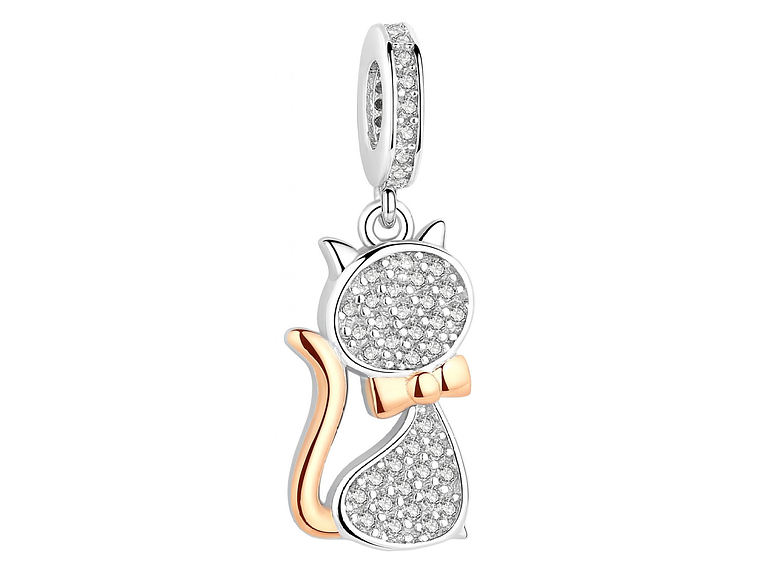 Charm Dije Plata 925 Gato Circones 1