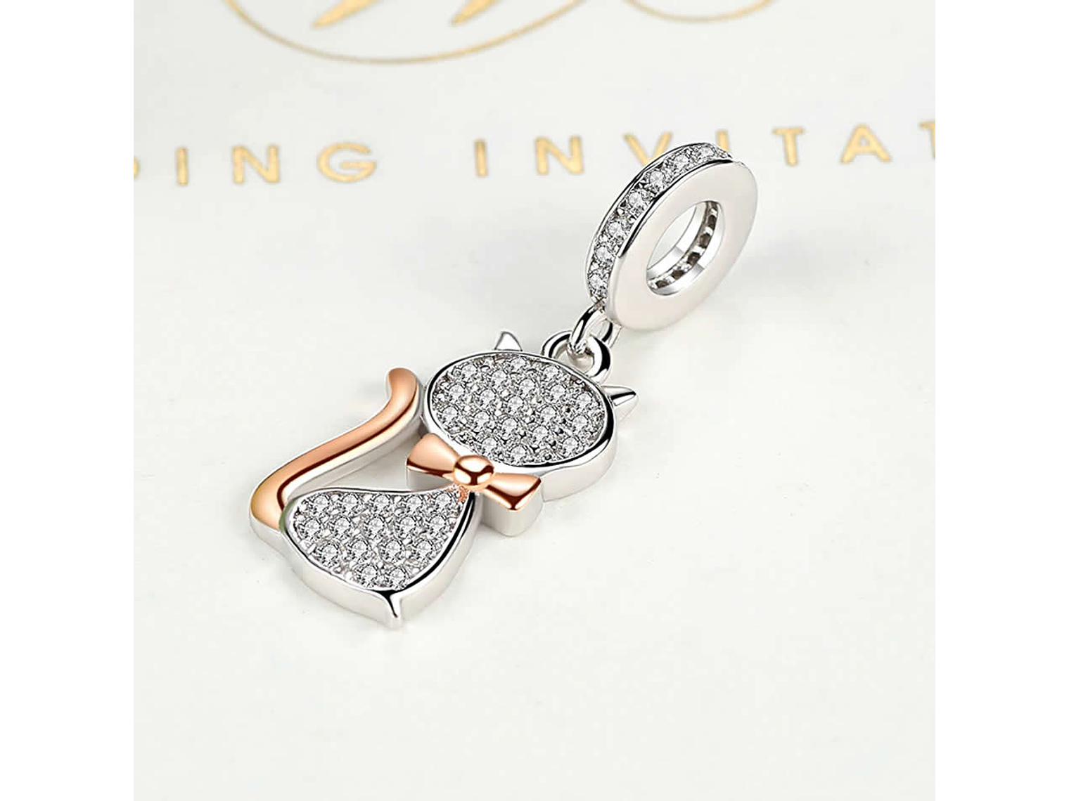 Charm Dije Plata 925 Gato Circones 3