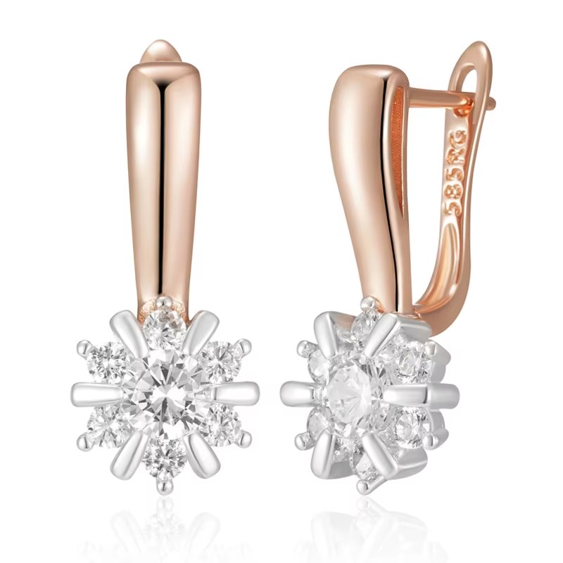 Aros Corazón Dorado con Circones