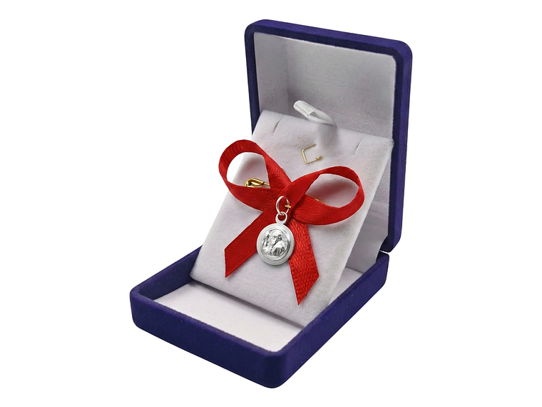 Medalla Plata 925 San Benito Bebe Cinta Roja 1158 1