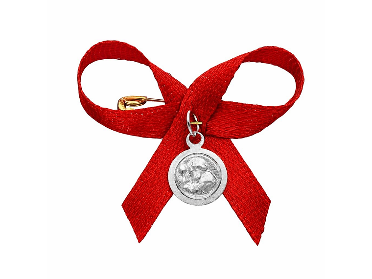 Medalla Plata 925 San Benito Bebe Cinta Roja 1158 2