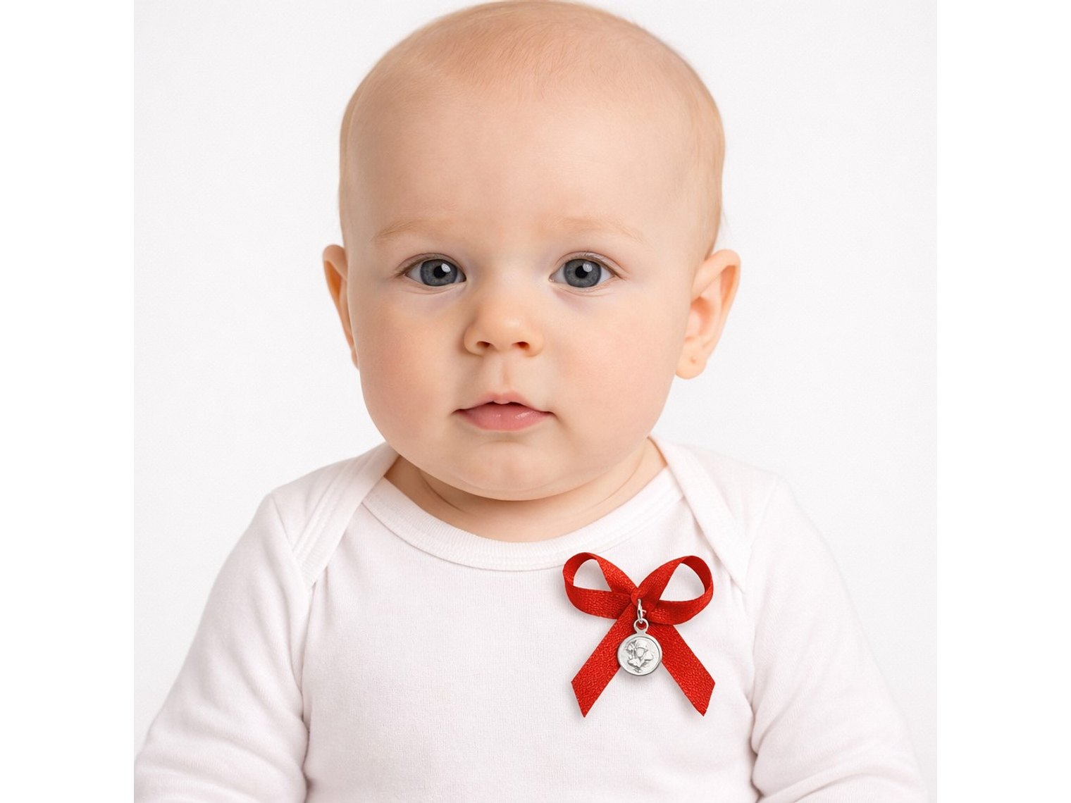 Medalla Plata 925 San Benito Bebe Cinta Roja 1158 4
