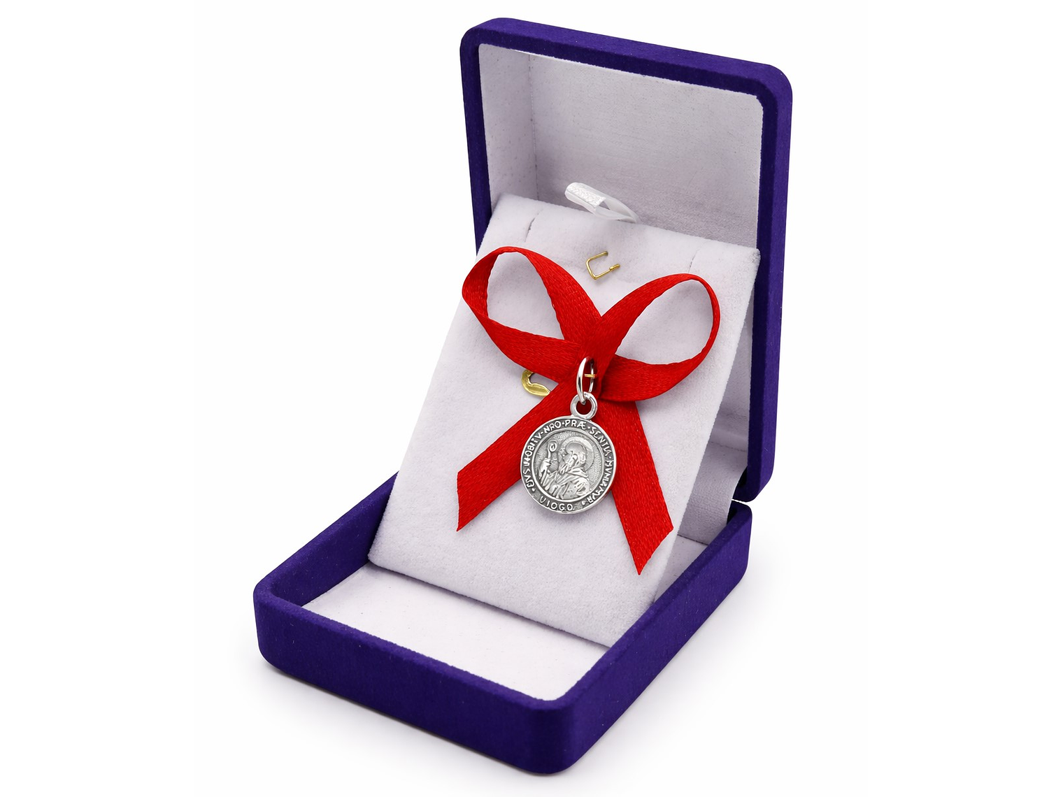 Medalla Plata 925 San Benito Bebe Cinta Roja 1159 1