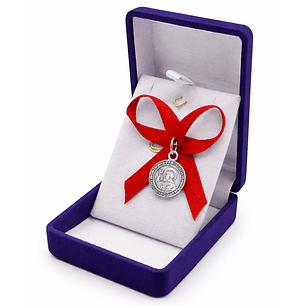 Medalla Plata 925 San Benito Bebe Cinta Roja 1159