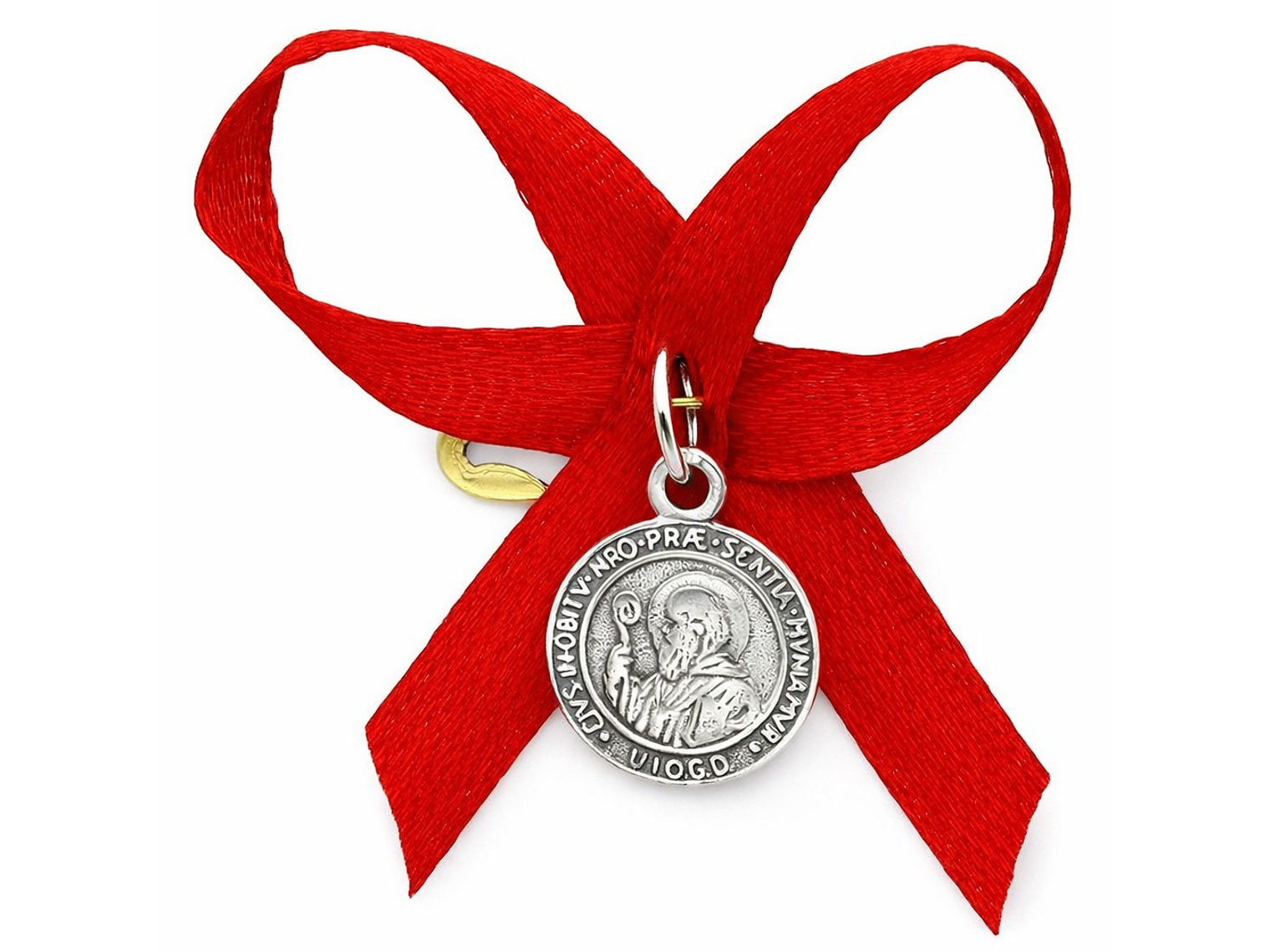 Medalla Plata 925 San Benito Bebe Cinta Roja 1159 2