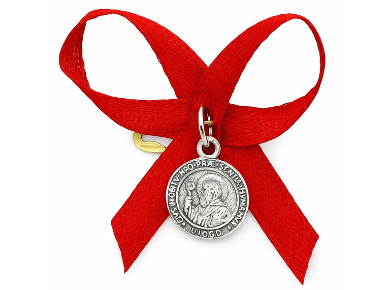 Medalla Plata 925 San Benito Bebe Cinta Roja 1159 2