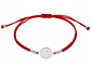 Pulsera Plata 925 Hilo Rojo Trenzado Bolitas San Benito - Miniatura 1